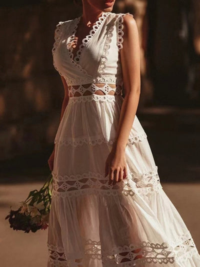 Mimi white maxi dress