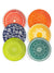 Set of 6 multicolored dinner plates