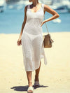 White net midi dress and cover up