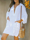 White loose beachwear dress cover up