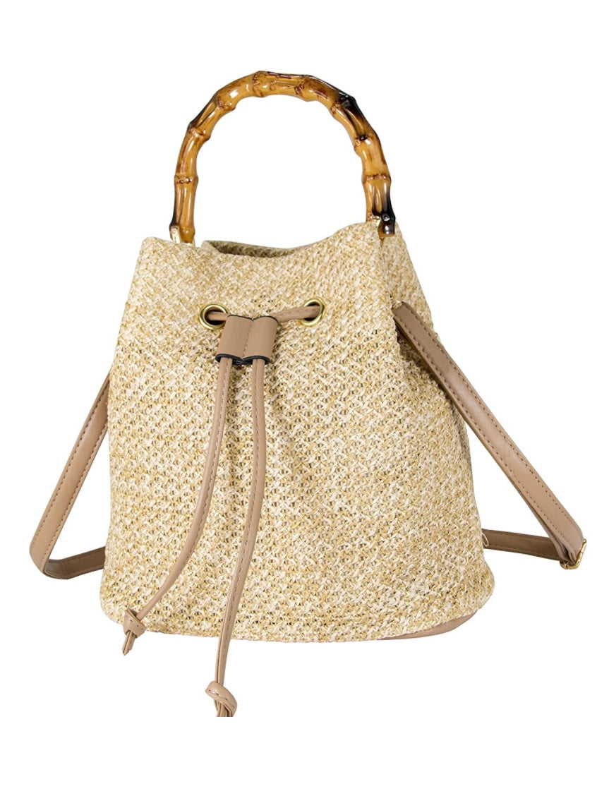 Beige boho handbag