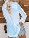 Light blue roll up long sleeves tied shirt