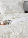 Beige pleated bed set 8 pieces