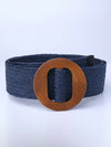 Blue round buckle boho belts