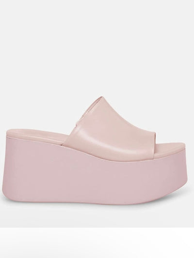 Pink high heels platform sandals