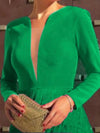 Green tassels midi dress