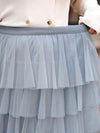 Gray layered ballet tutu tube maxi skirt