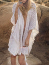Off white lace beach cover up/short dress