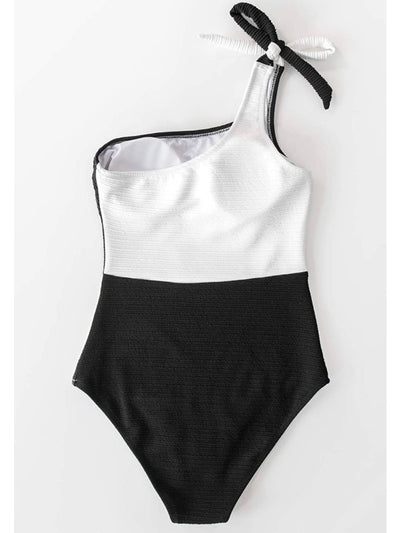 Black and white top / bottom one piece swimsuit