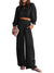 Black sateen set of 2 top and pant