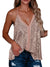 Rose champagne sequins tank top