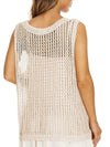 Beige knitted vest