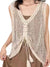 Beige knitted vest