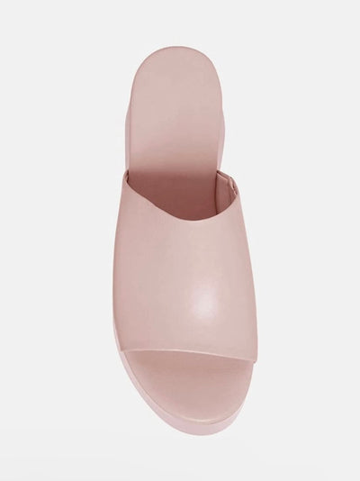Pink high heels platform sandals