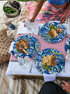 Blue pattern dinnerware set