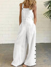 White loose and flare jumper overall