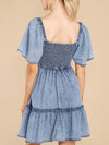 Paola denim short sleeves short dress