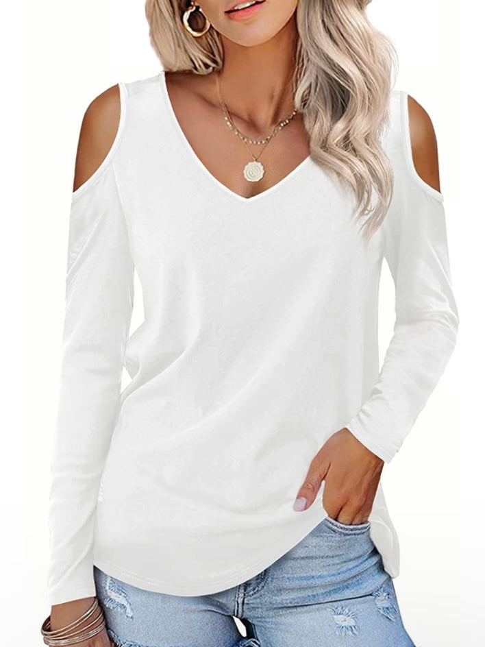 White off shoulders basic tee