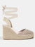 Beige platform espadrille wedge sandals