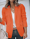Orange blazer sleeves draped