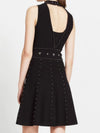 Black spikes short mini dress