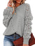 Gray lace crochet pullover sweater