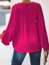 Balloon sleeves fuchsia blouse