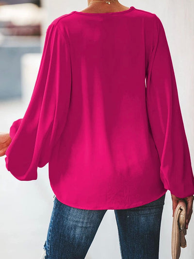 Balloon sleeves fuchsia blouse