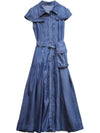 Mid blue denim maxi dress