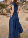 Mid blue denim maxi dress