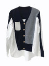 Navy blue buttons down sweater