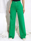 Green wide straight pants