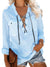 Light blue roll up long sleeves tied shirt
