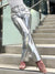 Silver faux leather high rise pants