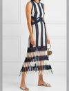 White and blue net maxi dress and cover up