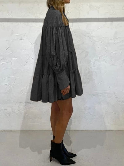 Gray A-line midi dress