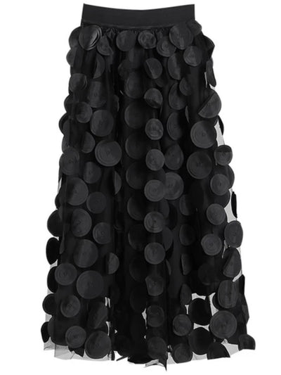 Black circles tube maxi skirt