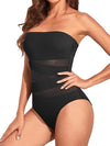Black strapless elegant one piece swimsuit
