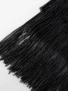Black layered tassels tube midi skirt