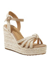 Beige nut platform espadrille wedge sandals