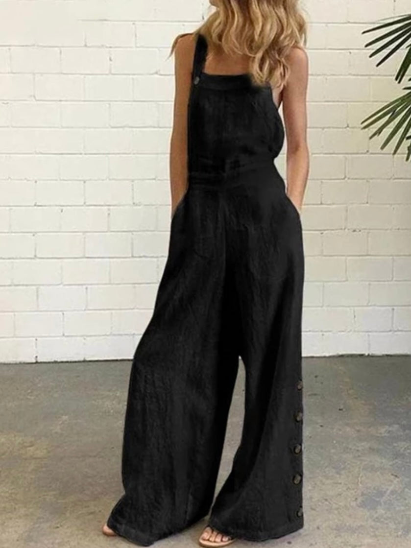 Black loose and flare jumper overall - Wapas