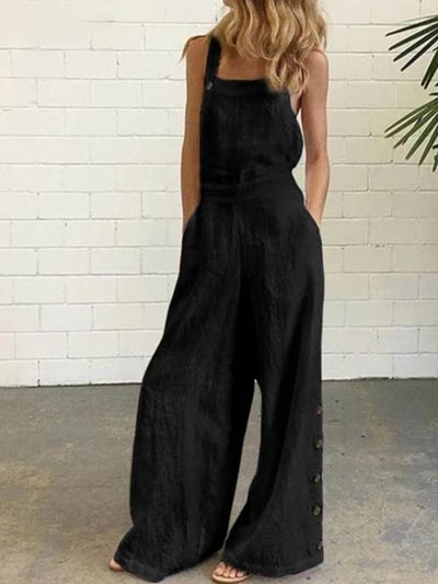 Black loose and flare jumper overall