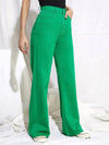 Green wide straight pants