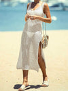 White net midi dress and cover up