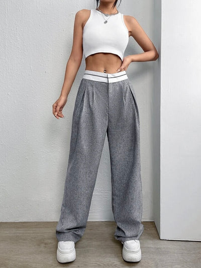 Light gray wide flare pants
