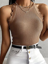 Coffee knitted tank top