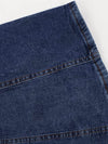 Dark blue jeans buttons maxi skirt