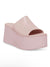 Pink high heels platform sandals