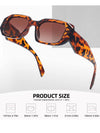 Rectangle retro brown leopard sunglasses