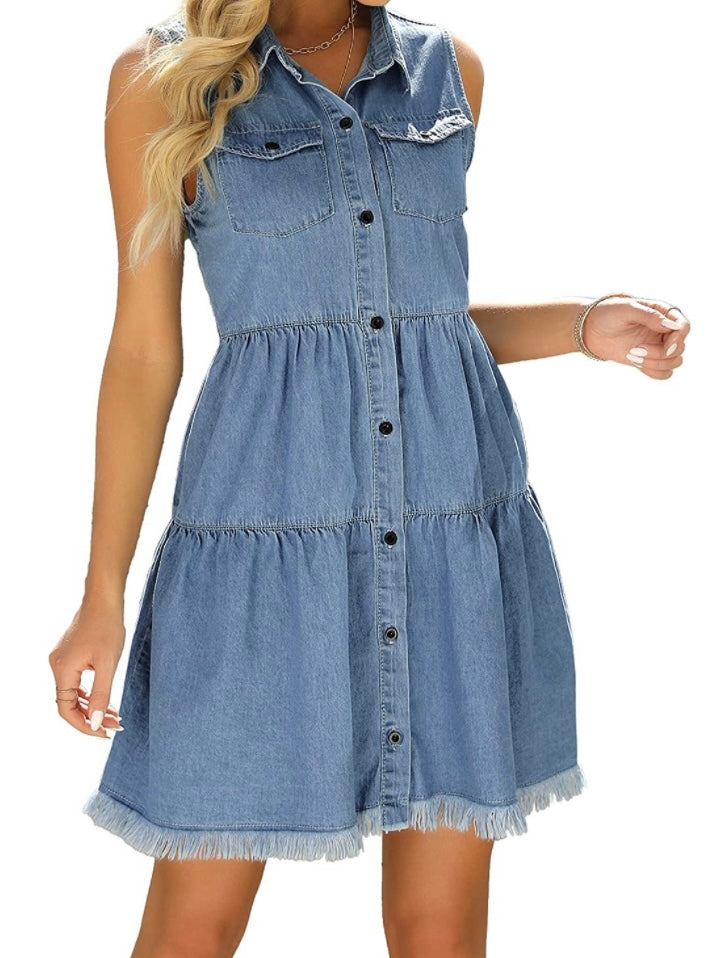 Denim short dress